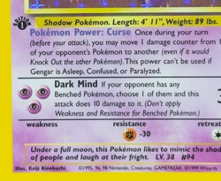 HOLO BLEED GENGAR 1st Edition 5/62 Rare 1999 Pokemon Fossil Set Card WOTC | MINT - Image 3
