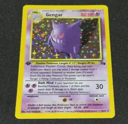 HOLO BLEED GENGAR 1st Edition 5/62 Rare 1999 Pokemon Fossil Set Card WOTC | MINT - Image 4