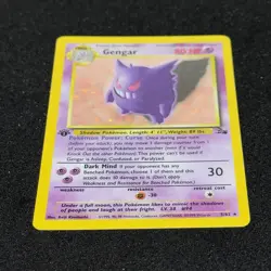 HOLO BLEED GENGAR 1st Edition 5/62 Rare 1999 Pokemon Fossil Set Card WOTC | MINT - Image 5