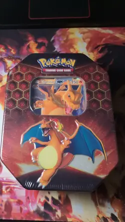 Pokemon Hidden Fates GX Tin-Charizard Card & 4 Booster Packs-Factory Sealed - Image 1
