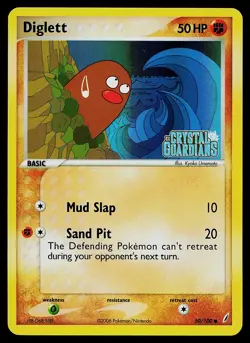 Pokemon Card - Diglett Crystal Guardians 50/100 Reverse Holo Stamped - Image 1