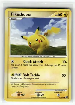 Pikachu 70/100 Majestic Dawn NM Pokemon Card TCG - Image 1