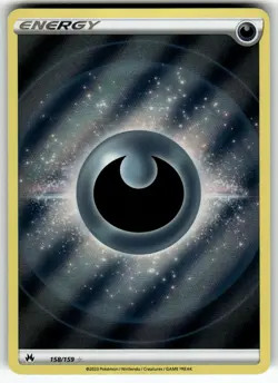 Darkness Energy (Texture Full Art) 158/159 Crown Zenith NM Pokemon Card TCG - Image 1
