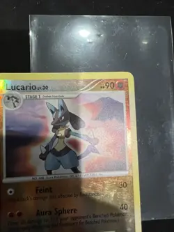 Lucario Reverse Holo, 6/130, Rare Pokemon Card, Diamond and Pearl - LP - Image 3