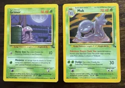 Holo Muk + Grimer - Fossil Set - Vintage Pokemon Cards WOTC 1999 - Image 1