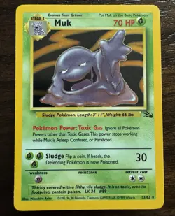 Holo Muk + Grimer - Fossil Set - Vintage Pokemon Cards WOTC 1999 - Image 2