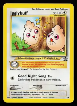 Igglybuff 36 WOTC Black Star Promo Pokemon Card - Image 1