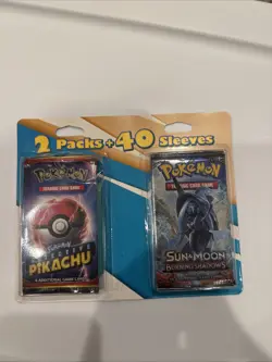 Pokemon TCG Cards 2 Packs + 40 Sleeves - Detective Pikachu & Burning Shadows - Image 1