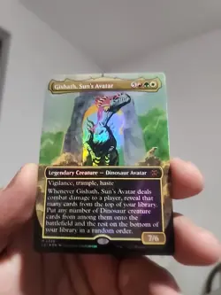 MTG Gishath, Sun's Avatar Borderless Foil, Mythic, Lost Caverns of Ixalan - Image 1