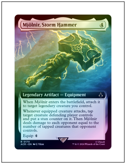1x Mjolnir, Storm Hammer, Extended Art Foil, Magic MTG NM - Image 1