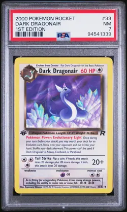 2000 POKEMON ROCKET 1ST ED #33 DARK DRAGONAIR PSA 7 - Image 1