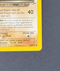 Dark Pupitar 38/105 Regular Uncommon Neo Destiny Unlimited WoTC Pokemon TCG LP - Image 4