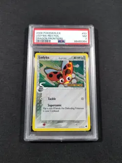 Pokemon Card Reverse Holo Ledyba 53/101 PSA 7 NM ex Dragon Frontiers - Image 1