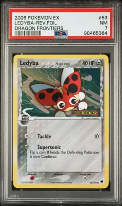 Pokemon Card Reverse Holo Ledyba 53/101 PSA 7 NM ex Dragon Frontiers - Image 3
