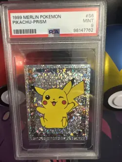 1999 MERLIN POKEMON #S6 PIKACHU-PRISM PSA 9 - Image 1