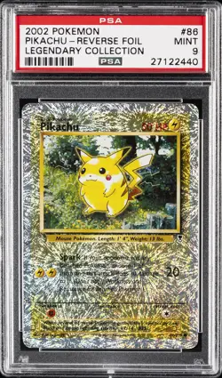 2002 POKEMON LEGENDARY COLLECTION #86 PIKACHU-REVERSE FOIL PSA 9 - Image 1