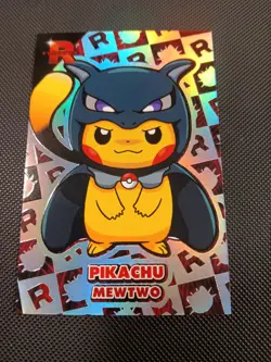 Pikachu Poncho Mewtwo Silver Rainbow Holo Team Rocket Database Peru Pokemon - Image 1