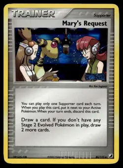 2005 Pokemon EX Unseen Forces Mary’s Request Rare Holo #86 A1 Crease - Image 1
