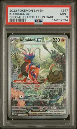 2023 POKEMON SVI EN-SCARLET & VIOLET SPECIAL ILLUSTRATION RARE KORAIDON EX PSA 9 - Image 1