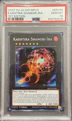 2023 PSA 10 YUGIOH MP23 1ST ED SECRET RARE KASHTIRA SHANGRI IRA 🔥 - Image 1