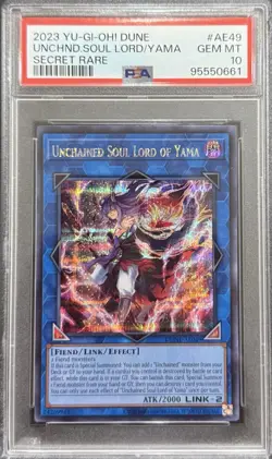 2023 PSA 10 YUGIOH DUNE AE SECRET RARE UNCHAINED SOUL LORD OF YAMA 💎 - Image 1