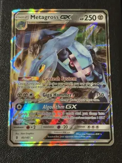 Metagross GX - 85/145 - Pokemon Guardians Rising Sun & Moon Ultra Rare Card NM - Image 1