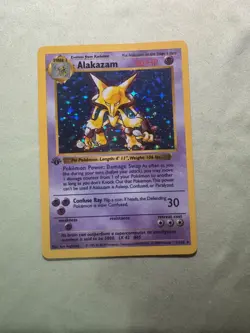1st Edition Shadowless Alakazam Holo - 1/102 - Base Set Vintage Pokemon Card - Image 1