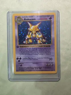 1st Edition Shadowless Alakazam Holo - 1/102 - Base Set Vintage Pokemon Card - Image 4