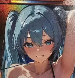 Hatsune Miku Sexy Anime Bikini Waifu Card - Image 1