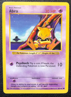 Abra Pokemon Shadowless 43/102 CCG TCG Gaming RARE!! Trading Game Card - Image 1