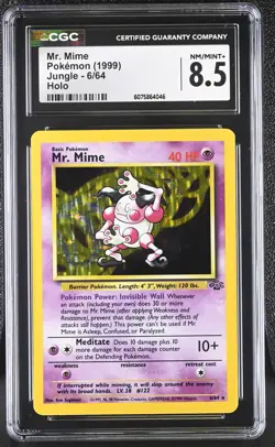 CGC 8.5 Mr. Mime 1999 Jungle 6/64 Holo Pokemon Card - Image 1