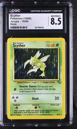 CGC 8.5 Scyther 1999 Jungle 10/64 Holo Pokemon Card - Image 1