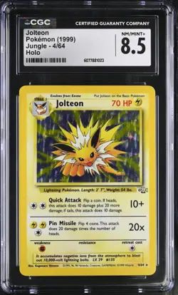 CGC 8.5 Jolteon 1999 Jungle 4/64 Holo Pokemon Card - Image 1