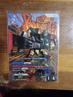 Buster Gundam LR Plus GD01-046 English Card Game Alternative Art Foil Edition - Image 1