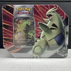 POKEMON TRADING CARD GAME TYRANITAR V STRIKERS TIN FACTORY SEALED EVOLVING SKIES 820650809552 - Image 1