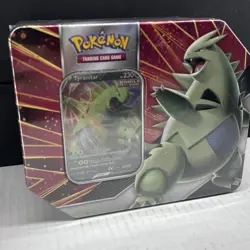 POKEMON TRADING CARD GAME TYRANITAR V STRIKERS TIN FACTORY SEALED EVOLVING SKIES 820650809552 - Image 4