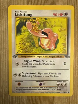 Lickitung - 38/64 - 1999 1st Edition Uncommon Jungle Pokemon Card VLP - Image 1
