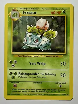 Ivysaur 30/102 (MP) Uncommon Base Set Unlimited 1996 WOTC Pokemon Card - Image 1