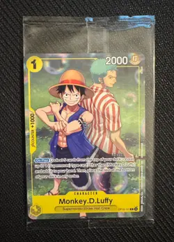 One Piece Monkey D Luffy OP10-111 Promo Card Mint Sealed w/ Stickers + BOOSTER ! - Image 2