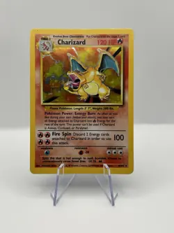 Charizard Base Set Holo Rare Pokemon Trading Card 4/102 MP - Image 1