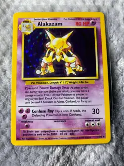 ORIGINAL ALAKAZAM HOLOGRAPHIC POKEMON CARD | GREAT CONDITION | COLLECTOR OWNED - Image 1