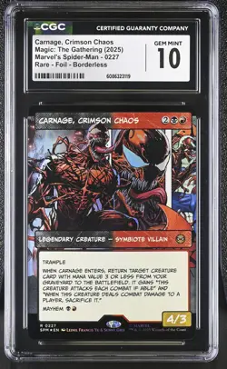 CARNAGE, CRIMSON CHAOS Marvel's Spider-Man Borderless Foil CGC 10 MTG - Image 1