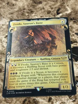FRODO, SAURON'S BANE Magic MTG Lord of the Rings Scrolls Showcase Foil - Image 1