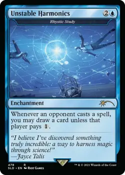 1x Unstable Harmonics (Rhystic Study) - Foil Light Play, English Secret Lair MTG - Image 1
