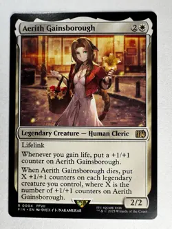 Aerith Gainsborough 004 - MTG Final Fantasy - Rare Legendary 2/2 Lifelink Regula - Image 1