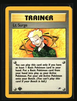 Pokemon LT. SURGE 101/132 1st Edition (2000 Gym Heroes) LP/Light Play - Image 1