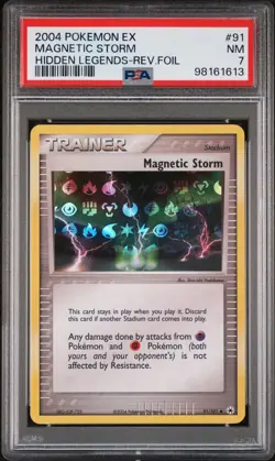 Pokemon Card Reverse Holo Magnetic Storm 91/101 PSA 7 NM ex Hidden Legends - Image 3
