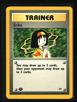 Pokemon ERIKA 100/132 1st Edition (2000 Gym Heroes) LP/Light Play - Image 1