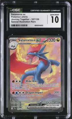 Pokemon Journey Together Salamence EX Sir 187/159 GM 10 CGC Low Population - Image 1