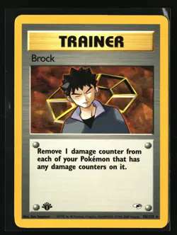 Pokemon BROCK 98/132 1st Edition (2000 Gym Heroes) LP/Light Play - Image 1